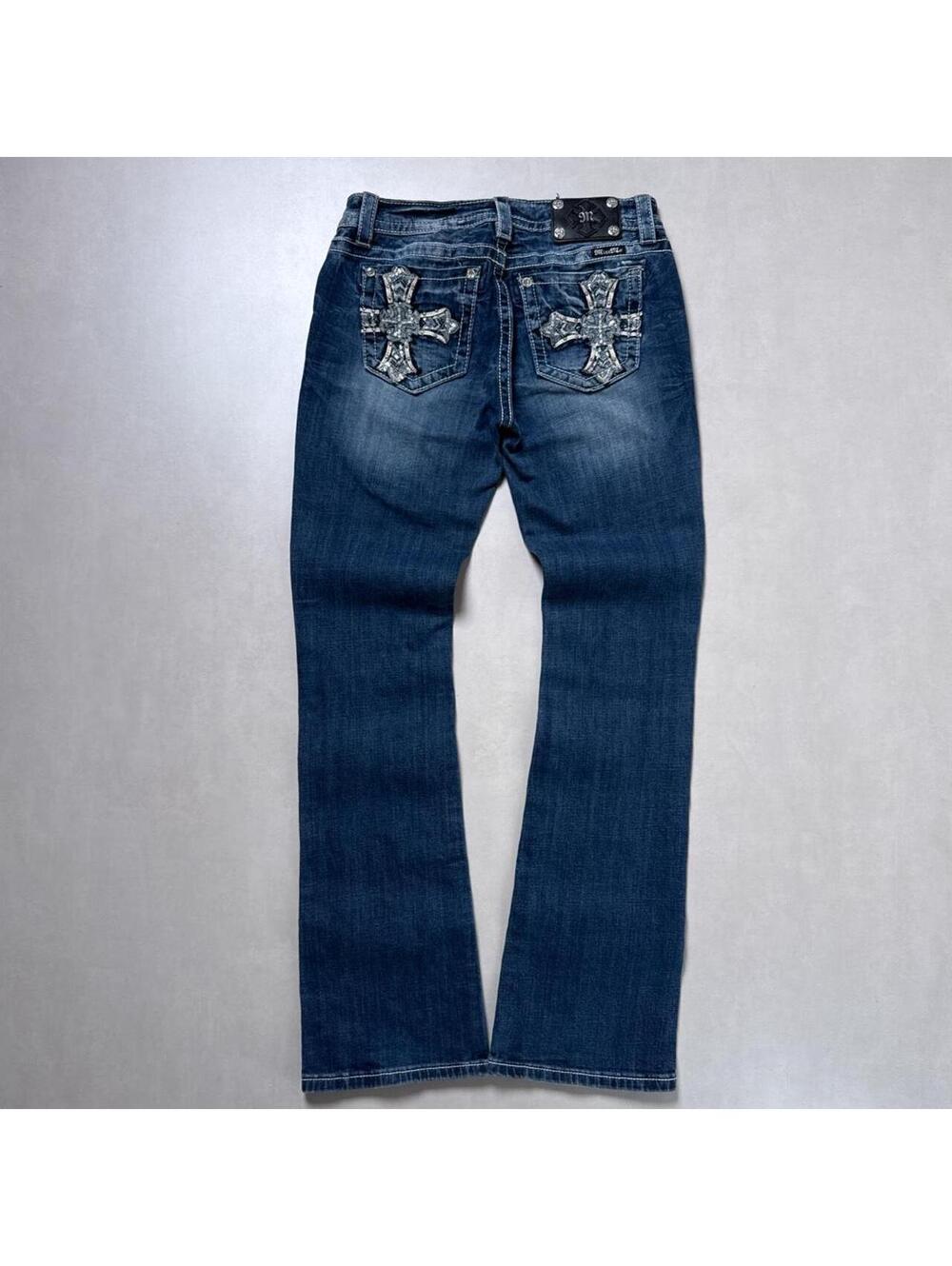 Y2K Miss Me blue bootcut cross 00s jeans